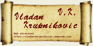 Vladan Krupniković vizit kartica